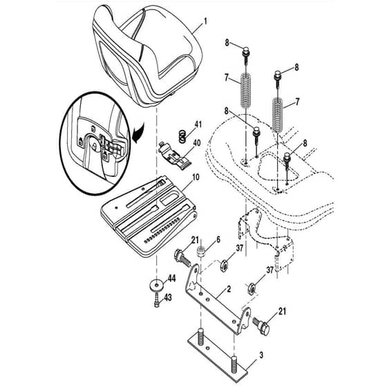 McCulloch MC195H42LT - 96042011401 - 2010-05 - Seat Parts Diagram
