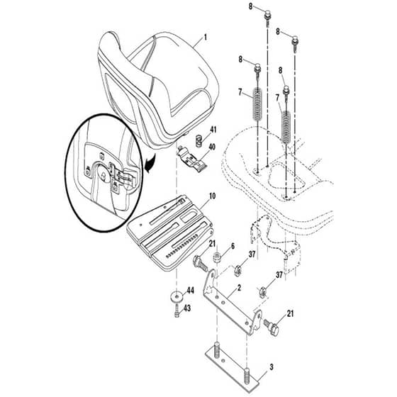 McCulloch MC2042YT - 96042011500 - 2010-05 - Seat Parts Diagram