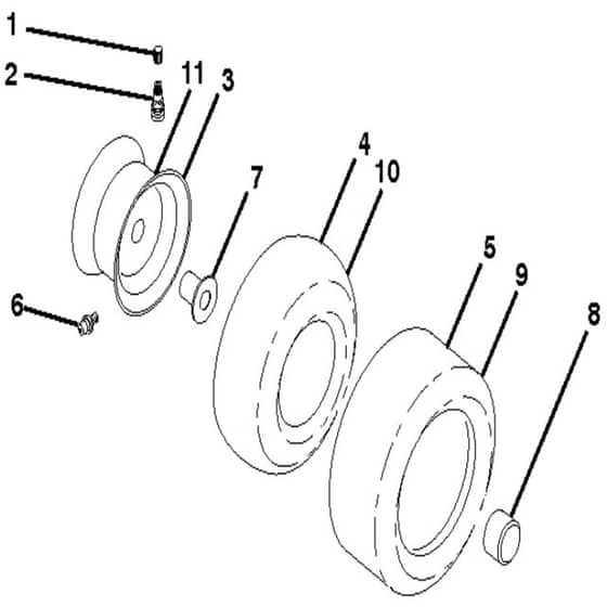 McCulloch MC2042YT - 96048001600 - 2010-12 - Wheels and Tyres Parts Diagram