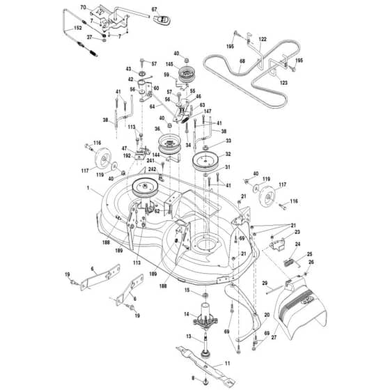McCulloch MC20H42YT - 96048002700 - 2012-01 - Mower Deck - Cutting Deck Parts Diagram