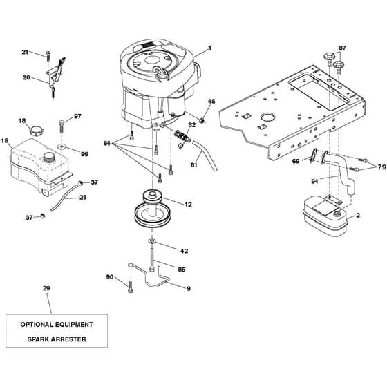 McCulloch MC20H42YT - 96048002701 - 2012-08 - Engine Parts Diagram