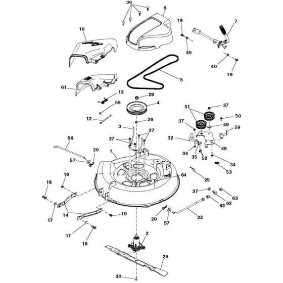 McCulloch MC30 - 96021001600 - 2011-06 - Mower Deck - Cutting Deck Parts Diagram