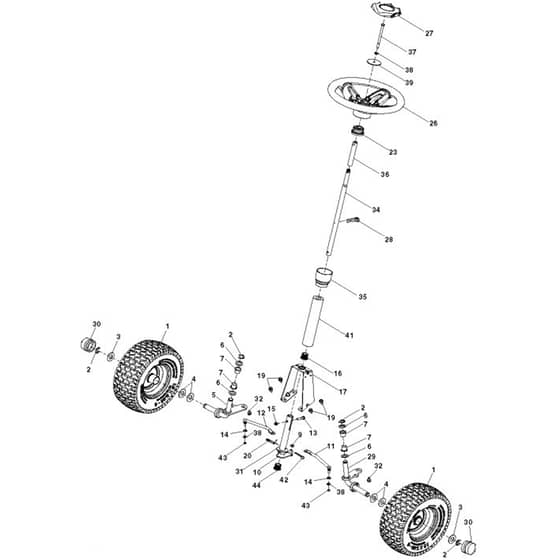 McCulloch MC30 - 96021001600 - 2011-06 - Steering Parts Diagram