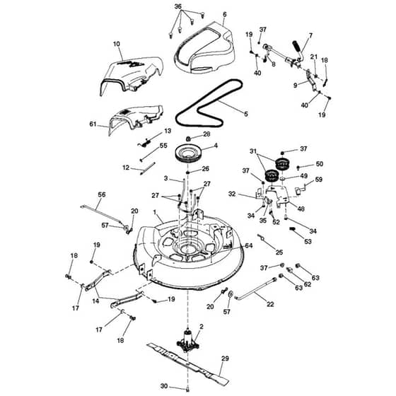 McCulloch MC30 - 96028000201 - 2011-11 - Mower Deck - Cutting Deck Parts Diagram