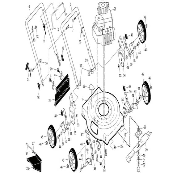 McCulloch MC500 S - 96112011001 - 2011-07 - Frame & Engine Parts Diagram