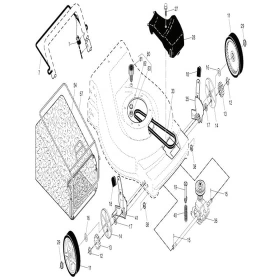 McCulloch MC625 FX - 96142009700 - 2010-11 - Drive Parts Diagram