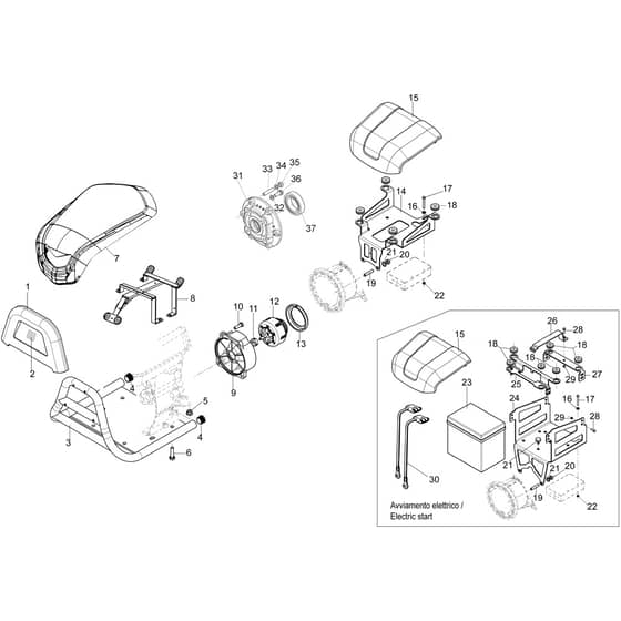 MC 407 S -  - Efco Rotary Cultivator Clutch (after 2019) Diagram