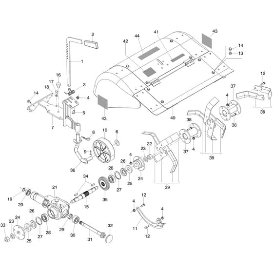 MC 413 S -  - Efco Rotary Cultivator 70 cm rotor Diagram
