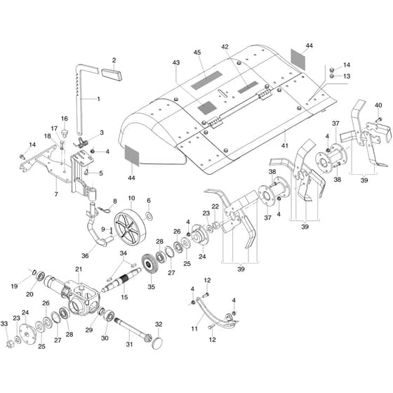 MC 413 S -  - Efco Rotary Cultivator 80 cm rotor Diagram