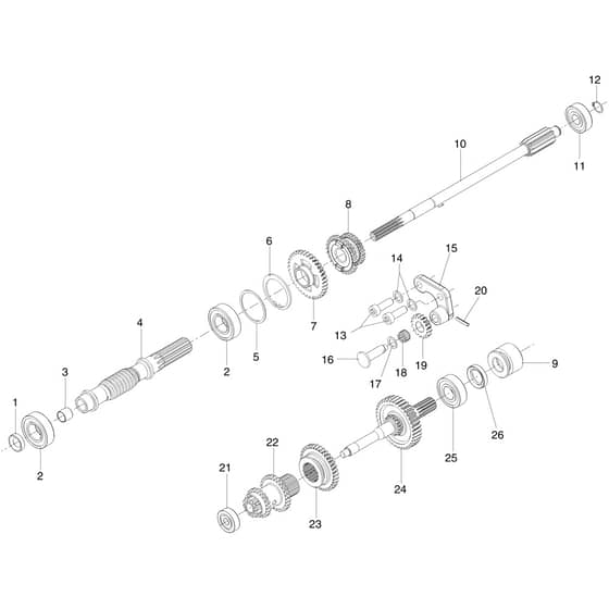 MC 413 S -  - Efco Rotary Cultivator Speed gears of the gearbox Diagram