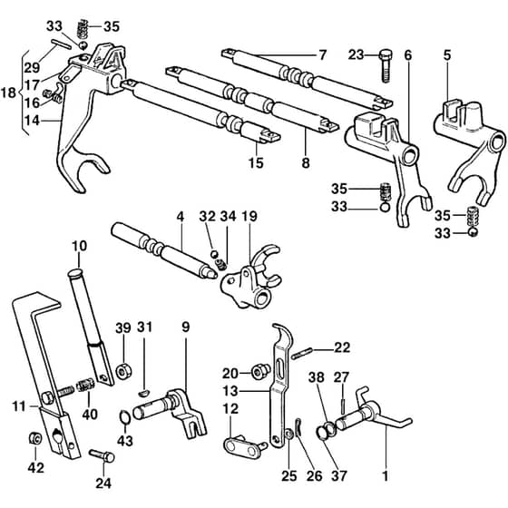 MC 417 S -  - Efco Rotary Cultivator Internals controls Diagram
