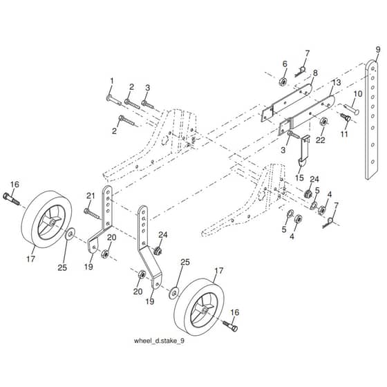 McCulloch MC 900 - 96082002700 - 2011-10 - Wheel & Depth Stake Assembly Parts Diagram