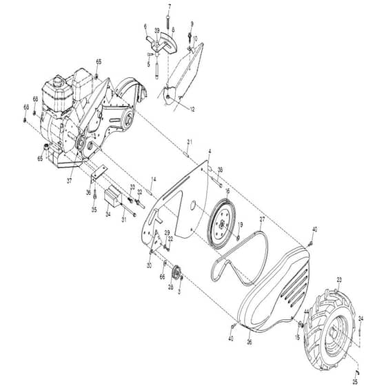 McCulloch MCRT55 - 2009-01 - Mainframe, Left Side Parts Diagram
