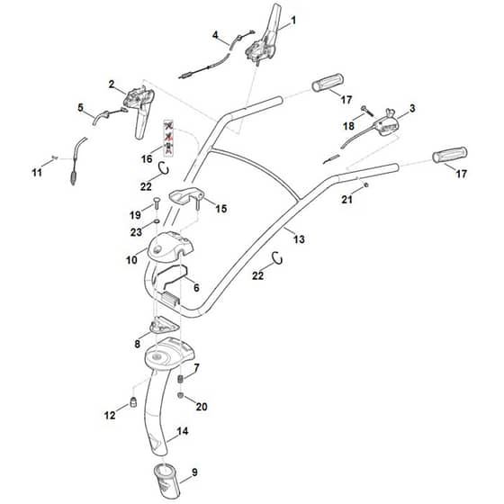 Stihl MH445.1 R - Handle - Parts Diagram