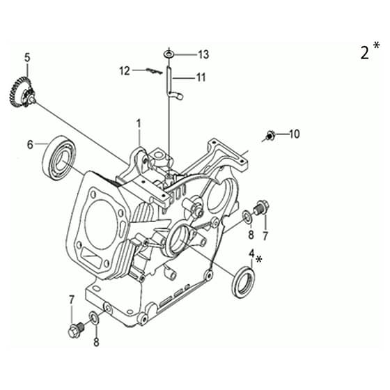 MH 198 RKS - Oleo-Mac Tiller Crankcase Diagram