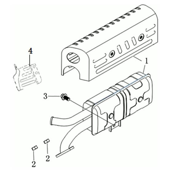 MH 198 RKS - Oleo-Mac Tiller Muffler Diagram