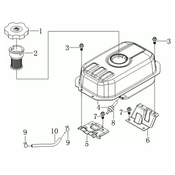 MH 198 RKS - Oleo-Mac Tiller Tank Diagram