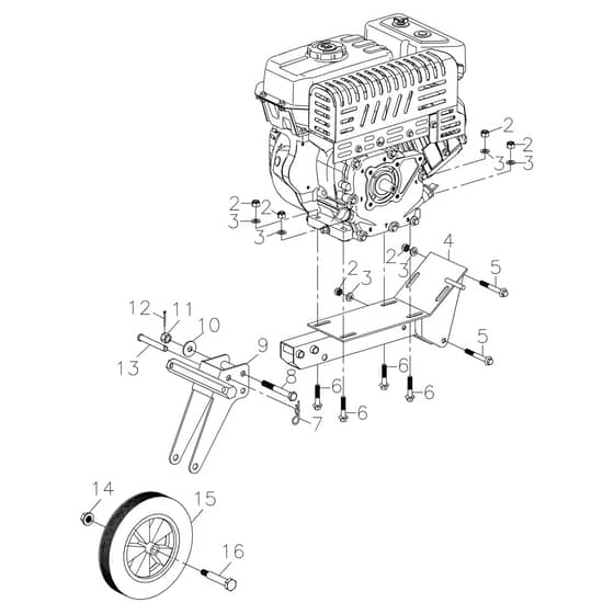 MH 198 RKS - Oleo-Mac Tiller Wheel Diagram
