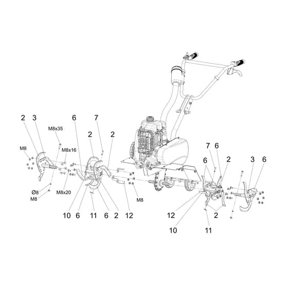 MH 542 - Oleo-Mac Tiller Tiller Diagram