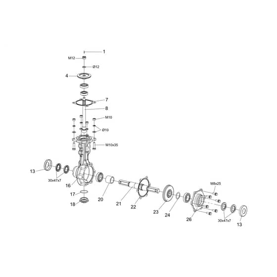 MH 663 - Oleo-Mac Tiller Transmission Diagram