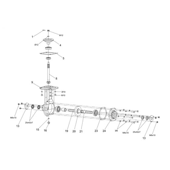 MH 766 - Oleo-Mac Tiller Transmission Diagram