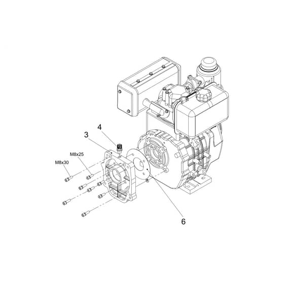 MH 796 - Oleo-Mac Tiller Flange Diagram
