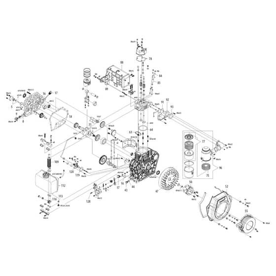 MH 796 - Oleo-Mac Tiller KHD 420 W Engine Diagram