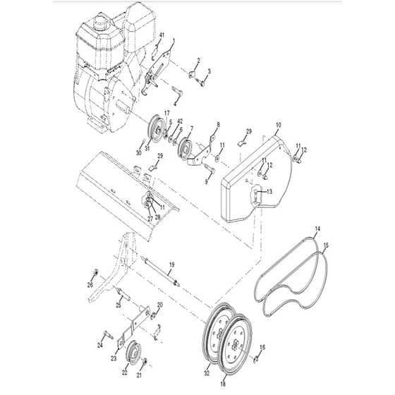McCulloch MHDF800 - 2010-03 - Belt Guard & Pulley Parts Diagram