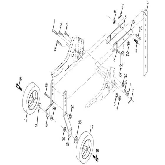 McCulloch MHDF800 - 2010 - 10 - Wheel & Depth Stake Assembly Parts Diagram
