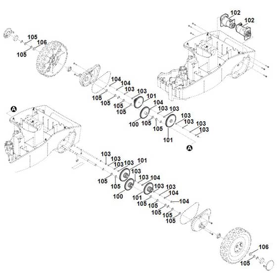 Viking MI322.0 C - Wheel Drive 2 - Parts Diagram