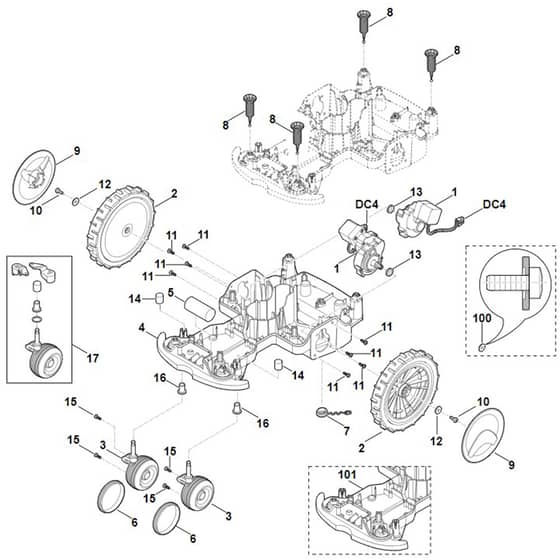 Viking MI422.0 P - Lower Housing, Chassis - Parts Diagram