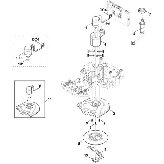 Viking MI422.1 PC - Mowing Deck, Height Adjustment - Parts Diagram