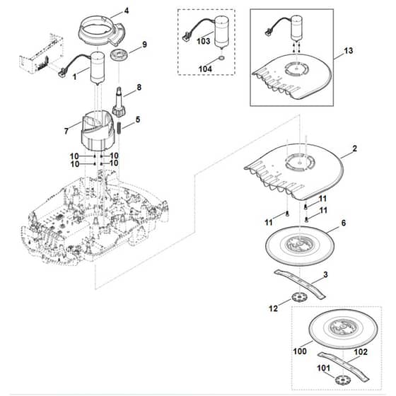 Viking MI632.0 C - Mowing Deck, Height Adjustment - Parts Diagram