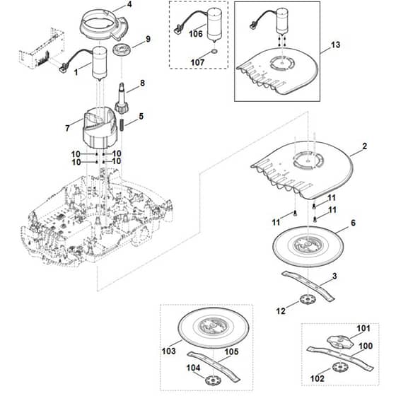 Viking MI632.0 P - Mowing Deck, Height Adjustment - Parts Diagram