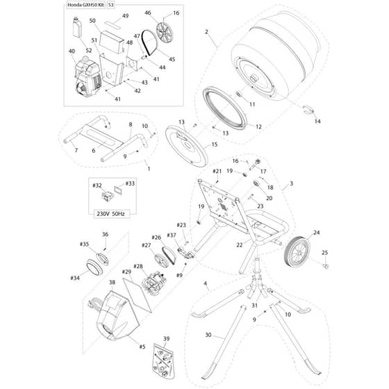 Belle Minimix 140 - Main Assembly