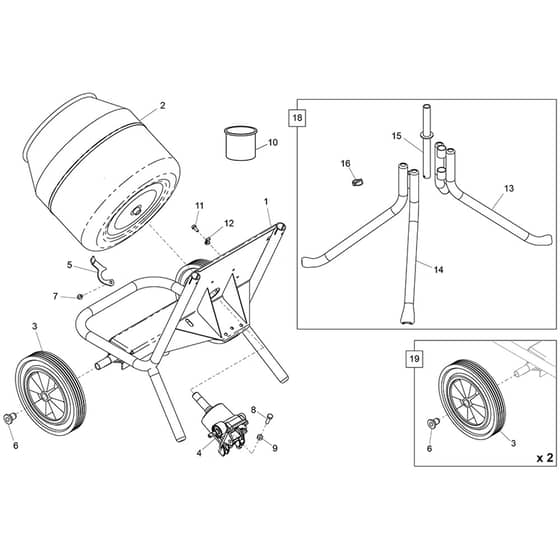 Belle Minimix 150E+ - Frame Asembly