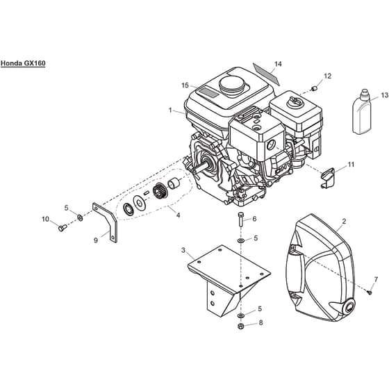 Belle Minimix 150 - Mounting Plate - Honda GX160 Engine