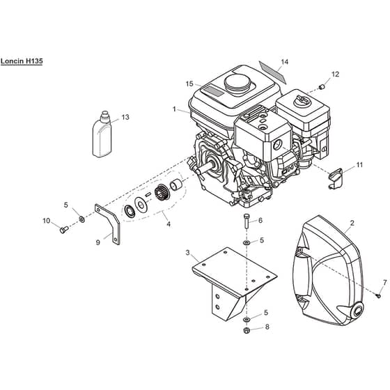Belle Minimix 150 - Mounting Plate - Loncin H135 Engine