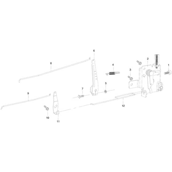 MISTRAL 72/12.5 K H (3in1) - Oleo-Mac Ride On Mower Control lever Diagram
