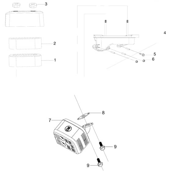 MISTRAL 72/12.5 K H (3in1) (K1250) EURO 5 - Oleo-Mac Ride On Mower Air Filter Diagram