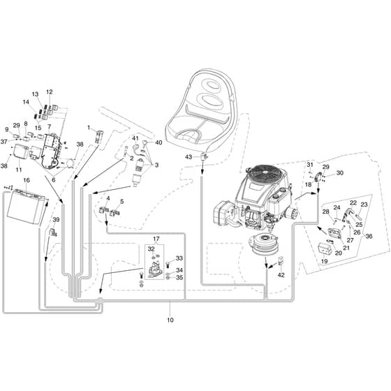 MISTRAL 72/12.5 K H (3in1) (K1250) EURO 5 - Oleo-Mac Ride On Mower Electrical Parts Diagram