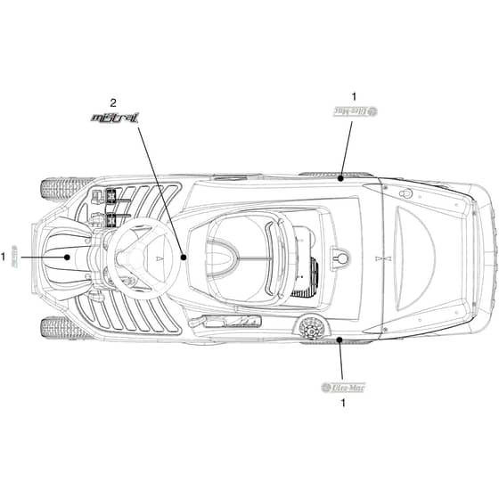 MISTRAL 72/12.5 K H (3in1) (K1250) EURO 5 - Oleo-Mac Ride On Mower Labels 02 Diagram