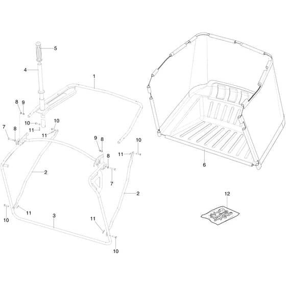 MISTRAL 72/12.5 K H (3in1) VERS - 2017 - Oleo-Mac Ride On Mower Grassbag Diagram