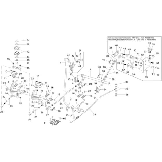 MISTRAL 72/13 H (4in1) E EURO 5 - Oleo-Mac Ride On Mower Brake controls Diagram
