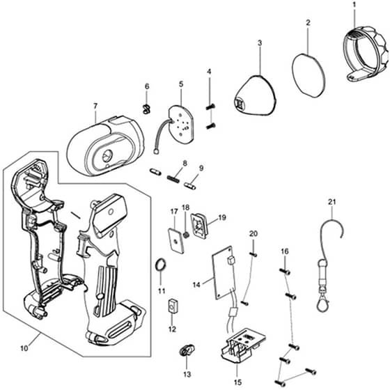 Makita ML105 - Cordless Led Flashlight - Power Tool Diagram