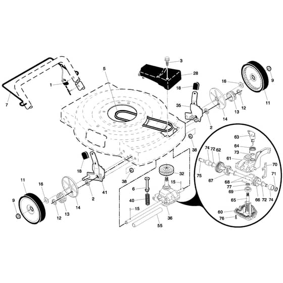 McCulloch MM4756 SMD - 96121001300 - 2007-04 - Drive Parts Diagram