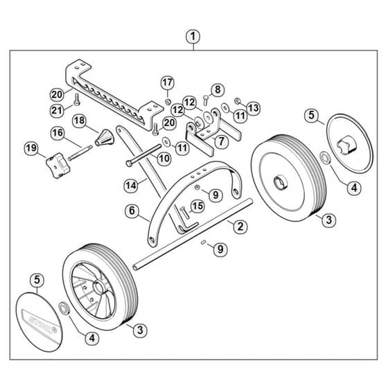 Genuine Stihl MM55-Z / Q - Set of wheels