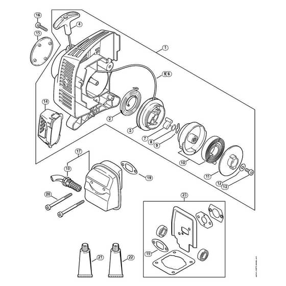 Genuine Stihl MM55 C-E Z / C - Rewind starter ErgoStart/Easy2Start