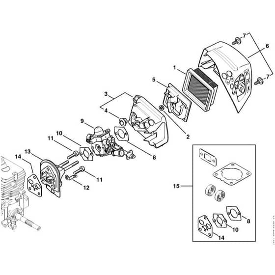 Stihl MM56 - Air Filter, Spacer Flange - Parts Diagram