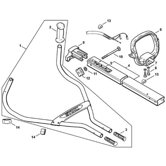 Stihl MM56 - Handlebar - Parts Diagram